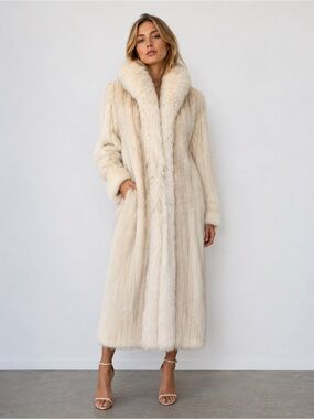 Vintage mink fox tuxedo fur coat